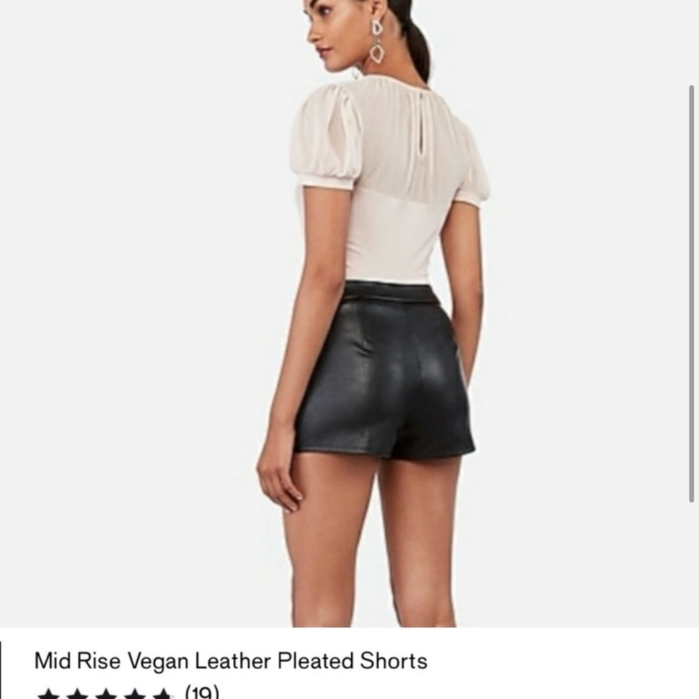 Express Black Faux Leather Women's Shorts - Picture 6 of 9